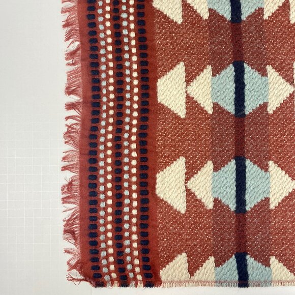 Oversized Madewell Long SouthWestern Chunky Soft Wool Shawl Blanket - Picture 6 of 11